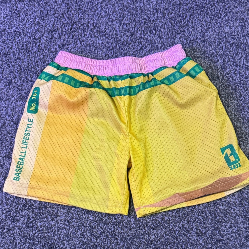 Baseball Lifestyle Kids Yellow Shorts